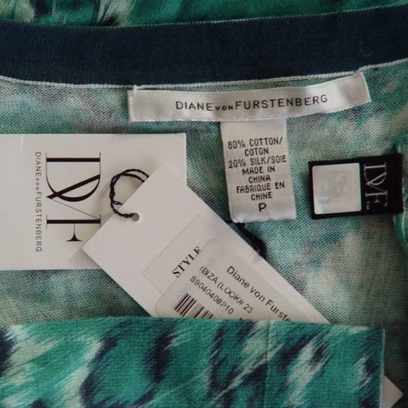 DvF IBIZA PALACE TIGER GREEN CARDIGAN - PETITE - Picture 7 of 8